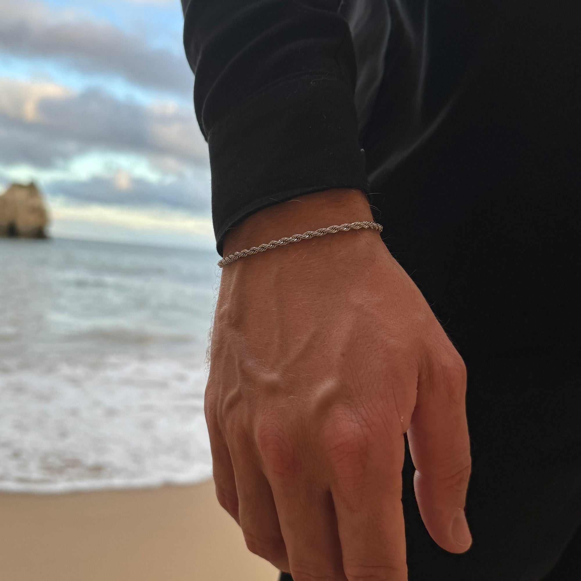Silver rope bracelet (3mm)