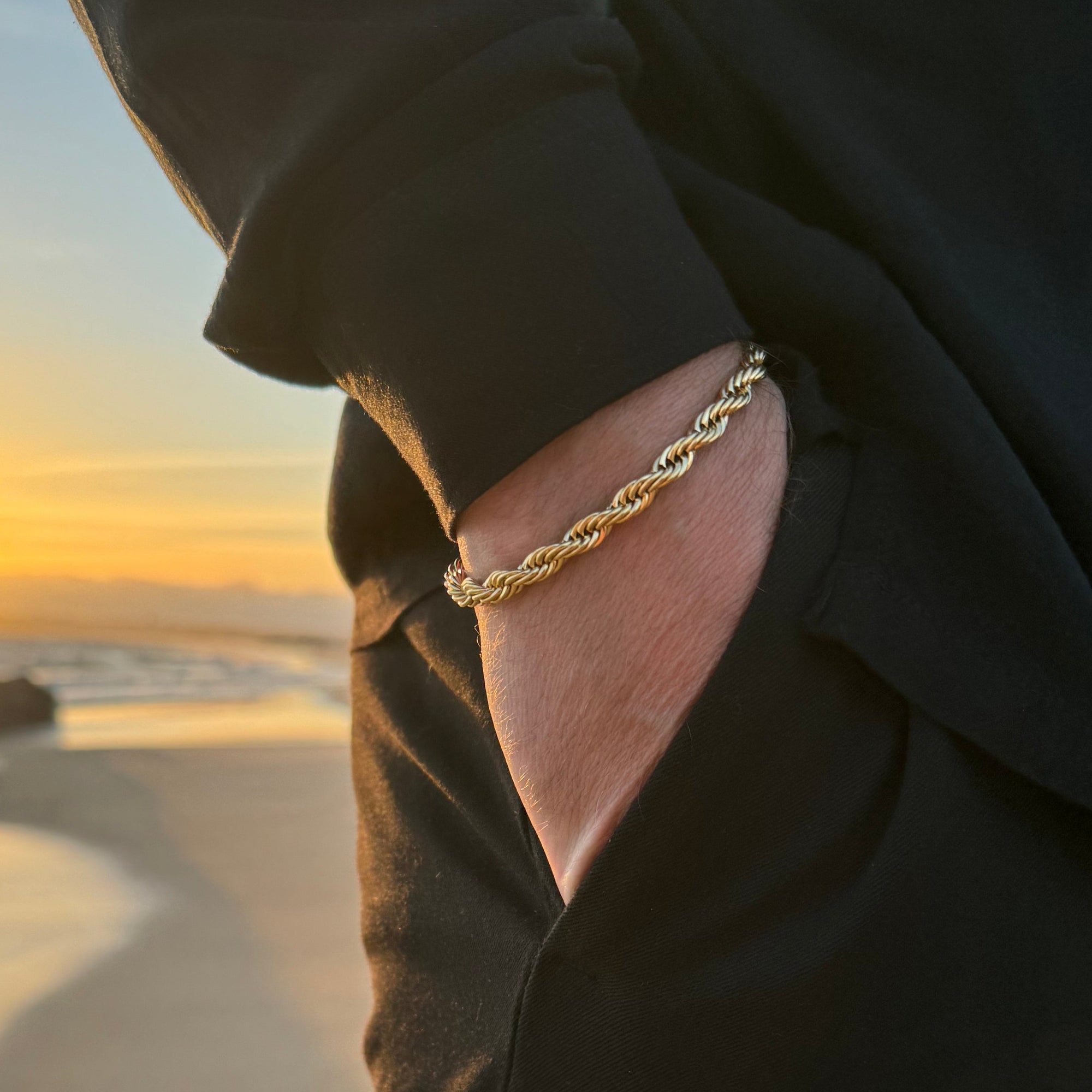 Gold rope bracelet (6mm)