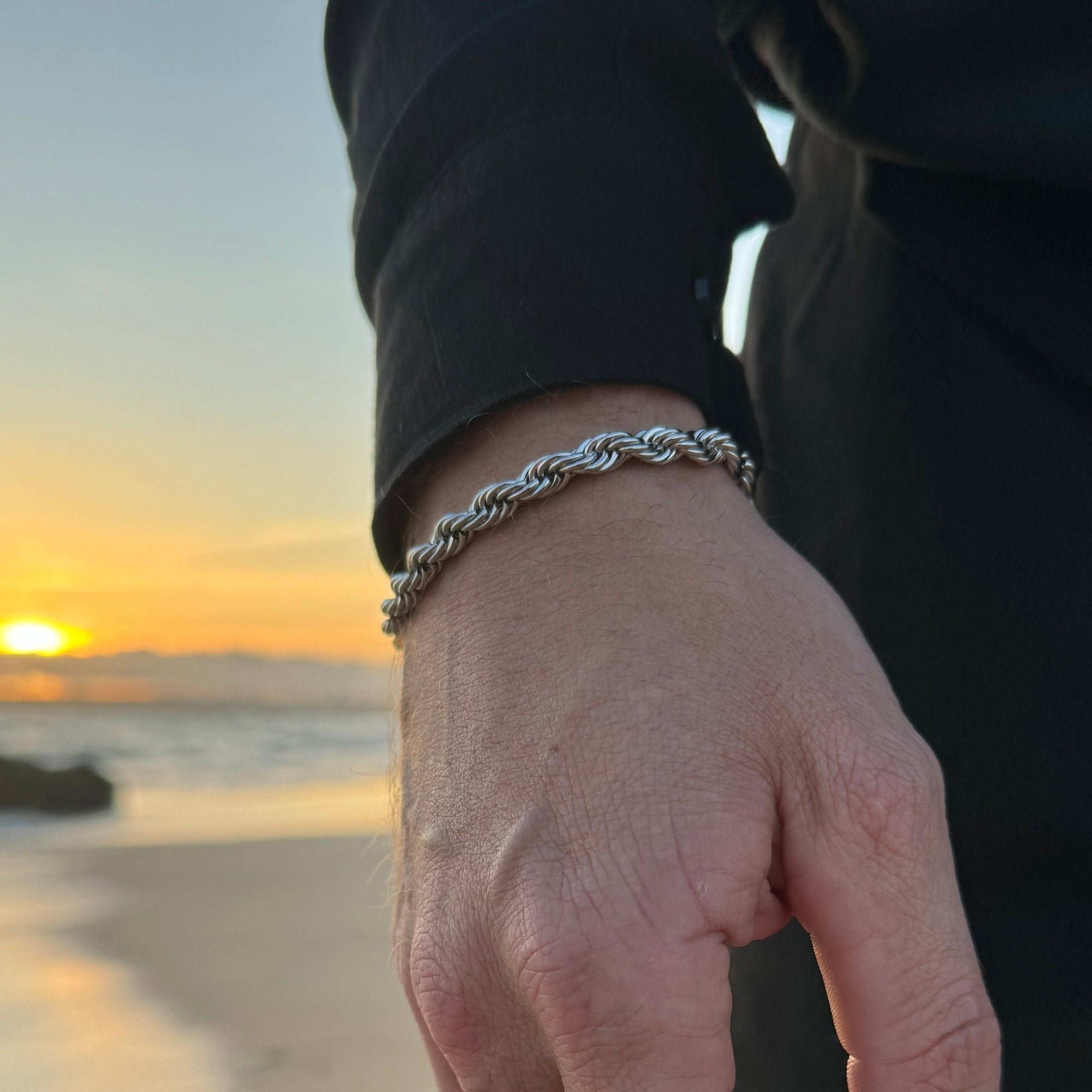 Silver rope bracelet (6mm)