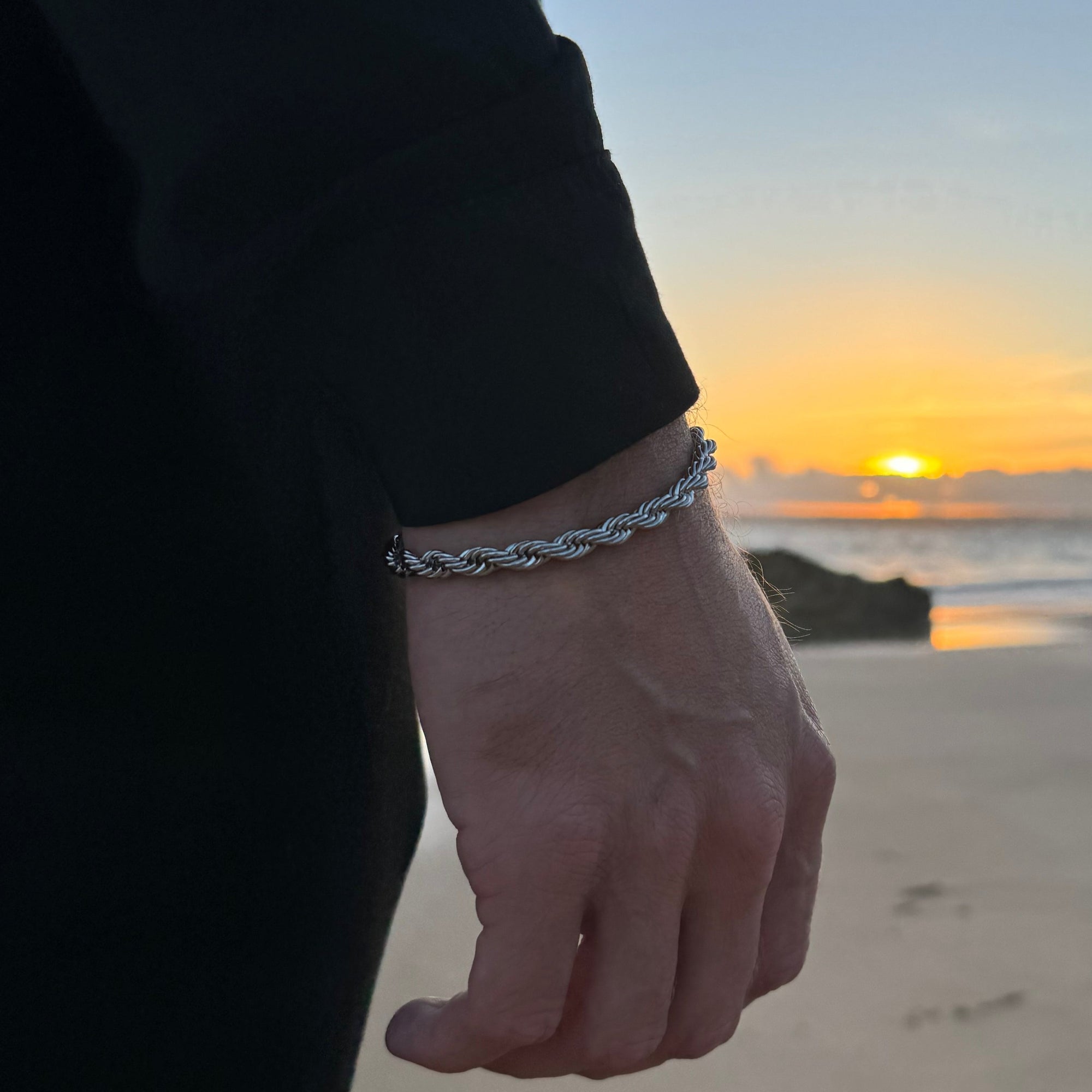 Silver rope bracelet (6mm)