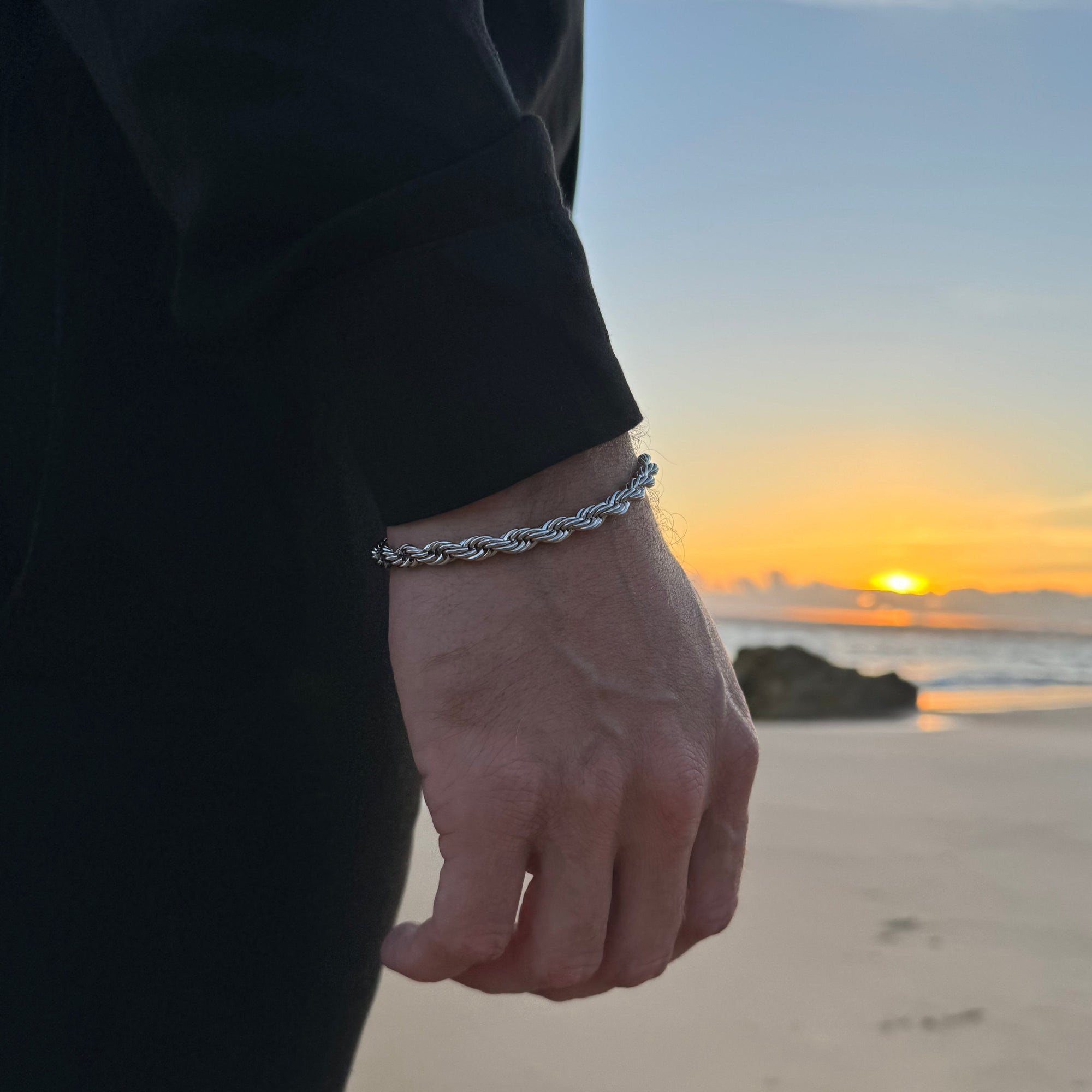 Silver rope bracelet (6mm)