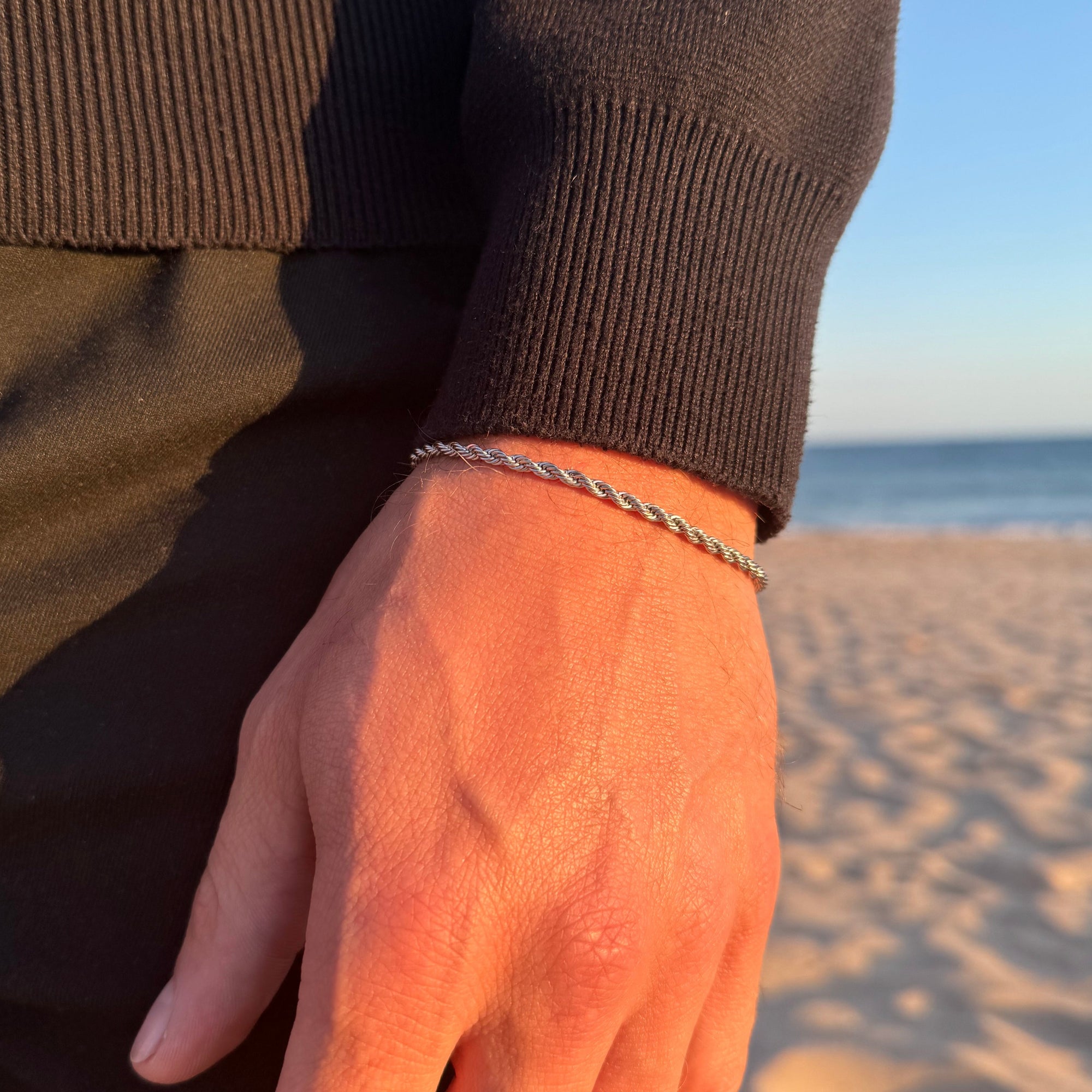 Silver rope bracelet (3mm)