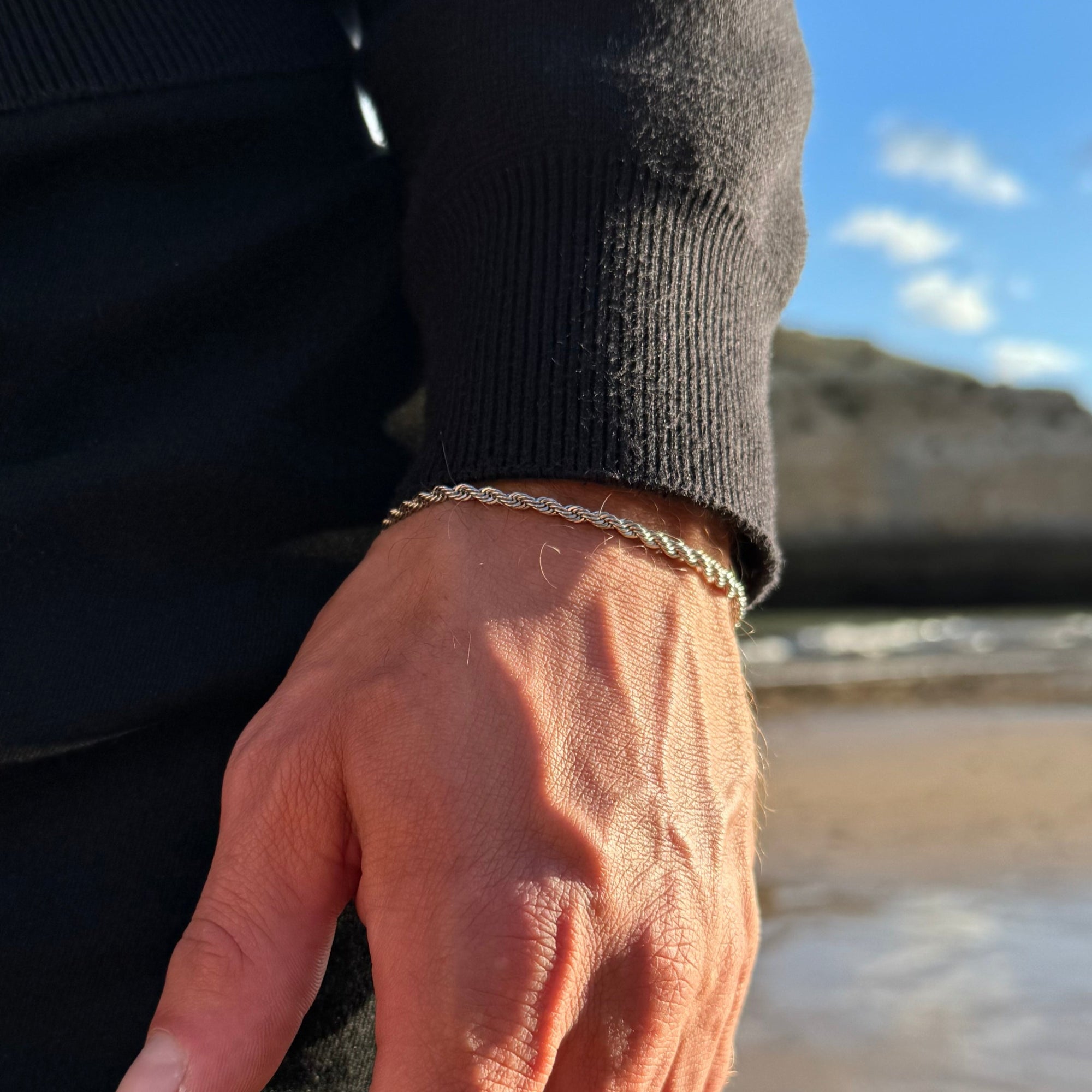Silver rope bracelet (3mm)