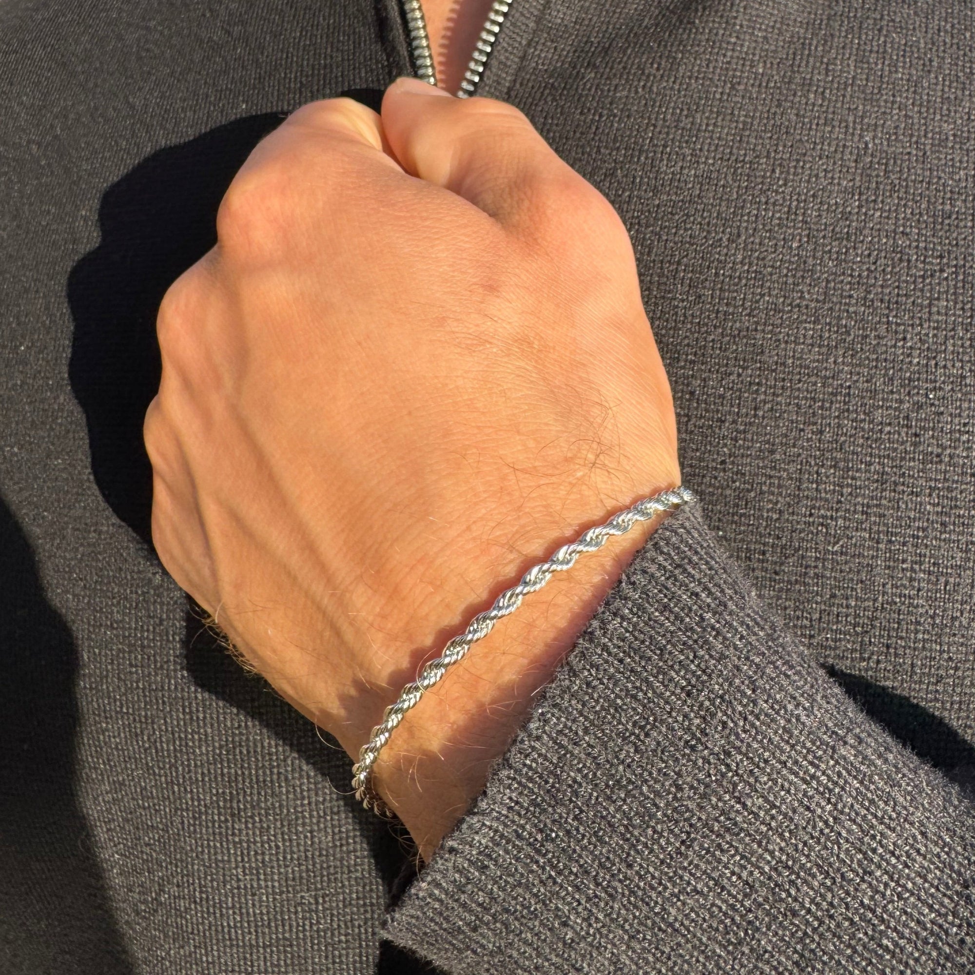 Silver rope bracelet (3mm)